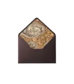 Gravür Desenli Kahverengi Zarf