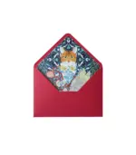 Kedi Desenli Kırmızı Zarf