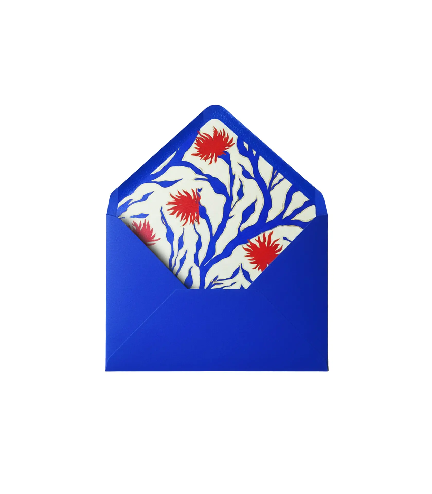 BZN3007 Çiçek Desenli Mavi Zarf - Görsel 1