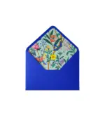 Kuş Ve Çiçek Desenli Mavi Zarf