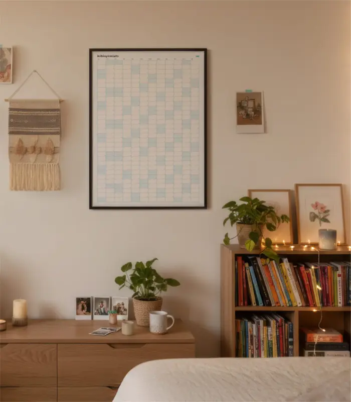 Dikey 50x70cm Yıllık Planlayıcı Poster No:1 - Siyah Çerçeveli - Görsel 5