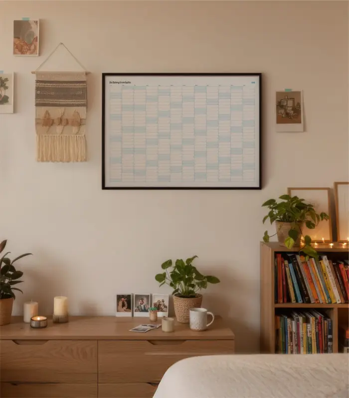 Yatay 50x70cm Yıllık Planlayıcı Poster No:1 - Siyah Çerçeveli - Görsel 5