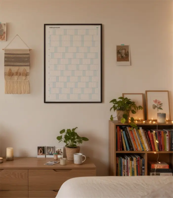 Dikey 50x70cm Yıllık Planlayıcı Poster No:2 - Siyah Çerçeveli - Görsel 5