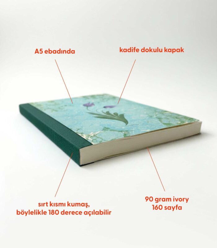 Ebru Desenli Sırtı Bez Ciltli Defter No: AE19 - Görsel 2