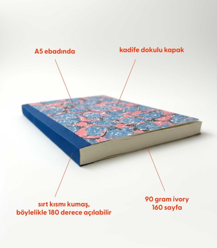 Ebru Desenli Sırtı Bez Ciltli Defter No: AE20 - Görsel 2