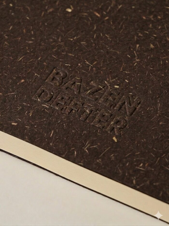 Kahverengi Kırçıllı Açık Ciltli Sert Kapaklı Defter - Görsel 3