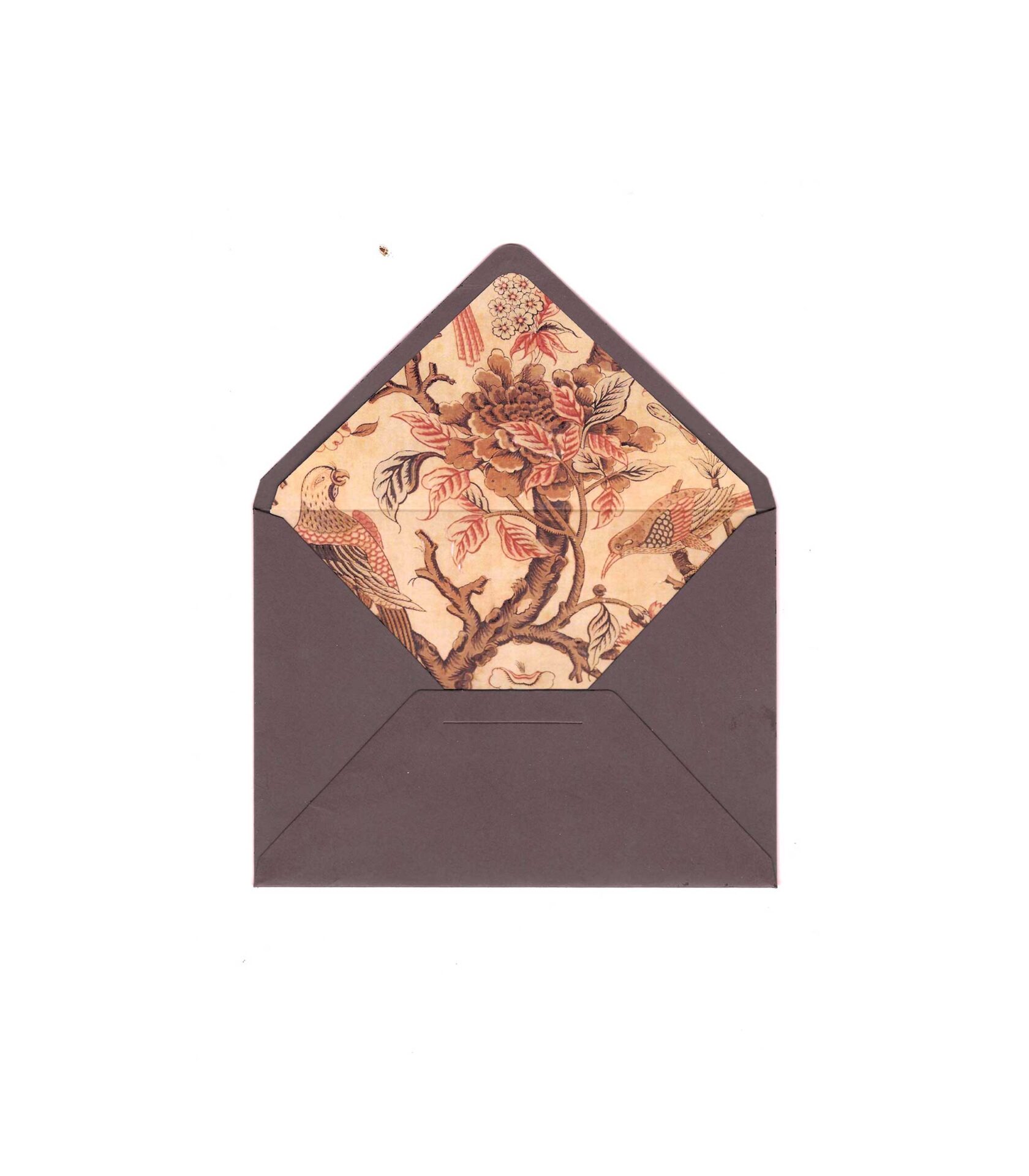 BZN_KAHVERENGİ_KUŞYUVASI Kuşyuvası Desenli Kahverengi Zarf - Görsel 1